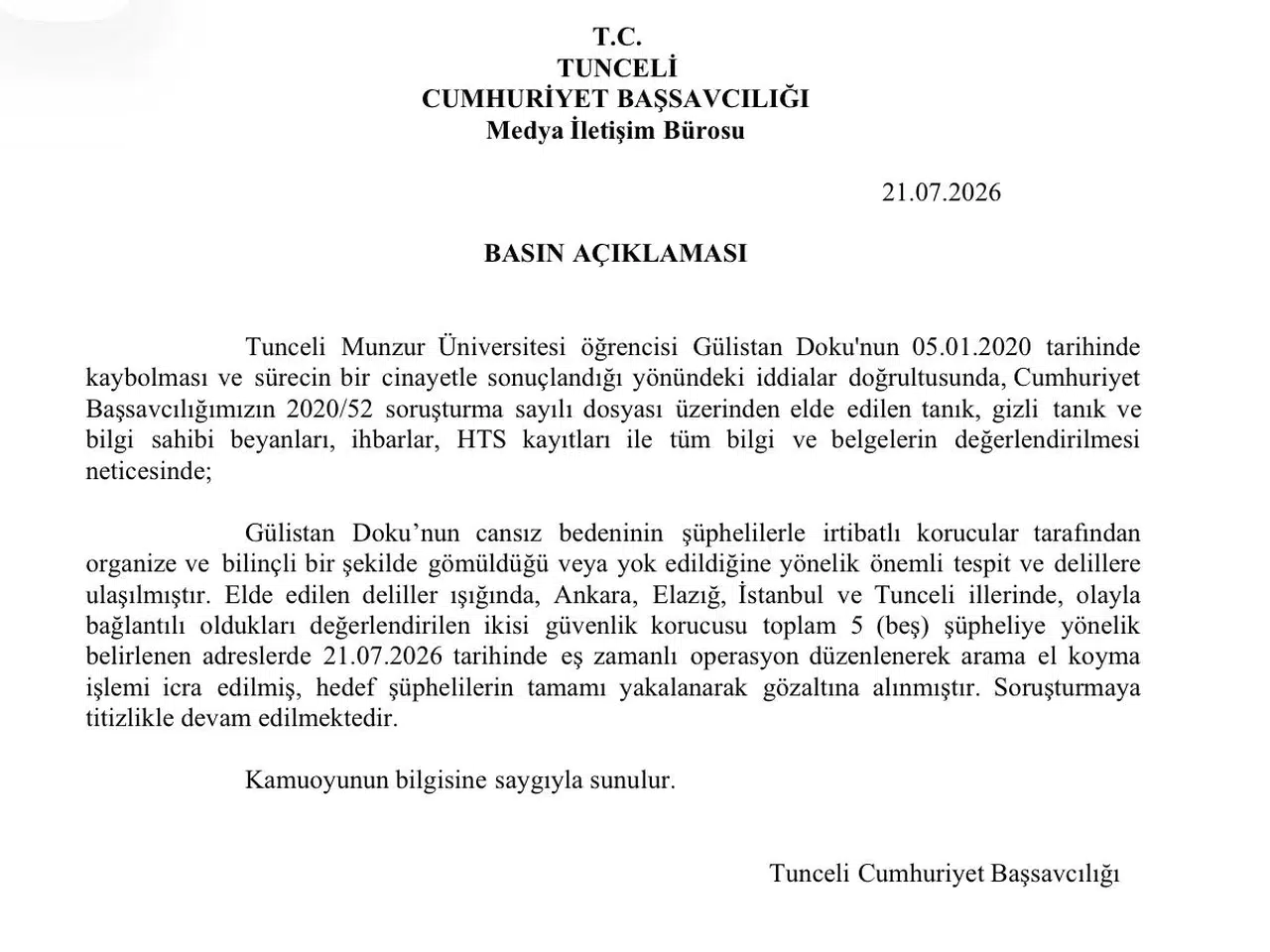 Gülistan Doku soruşturmasında yeni bulgular cenazenin gizlendiğini ortaya koydu