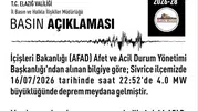 Sivrice merkezli deprem sonrası Elazığ Valiliğinden hasar açıklaması