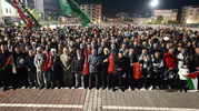 Muş halkı Gazze saldırılarını protesto etmek için meydanlara indi