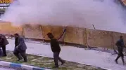Van'da kazı çalışması sırasında lokantanın çökme anı kameraya yansıdı