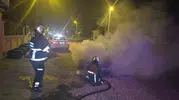 Kızıltepe'de park halindeki otomobil alevlere teslim oldu