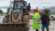 Yurtbaşı beldesinde selin izleri temizleniyor
