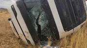 Kurtalan yolunda kamyon kazası sürücü hastanelik oldu
