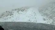 Nemrut Kalderası mevsimin ilk karı ile beyaza büründü