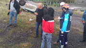 Bingöl'de kontrolden çıkan otomobil takla attı