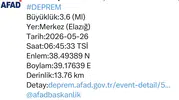Elazığ merkezli sabah saatlerinde sarsıntı yaşandı