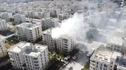 Nusaybin’de ev yangını paniği havadan görüntülendi