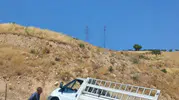 Siirt Şirvan yolunda şarampole devrilen araç maddi hasara yol açtı