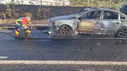 Bingöl Genç yolunda hareket halindeki araç bir anda yanarak küle döndü