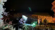 Bitlis Güroymak yolunda kontrolden çıkan araç kanala düştü