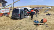 Elazığ'da sürücüsünün kontrolünü kaybettiği araç tarlaya uçtu