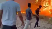 Birecik ilçesindeki ağaçlık alanda çıkan yangın mahalle sakinlerini tedirgin etti