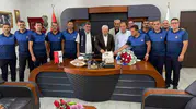 Çermik Belediye Başkanı zabıta ekiplerini makamında ağırladı