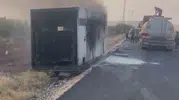 Siirt'te tırdan düşen jeneratör kurtarma çalışması sırasında alev aldı