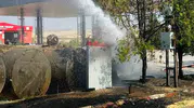 Kurtalan'da tadilat halindeki petrol istasyonunda korkutan yangın