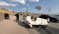 Şırnak merkezde kontrolden çıkan otomobil takla attı