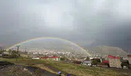 Hakkari semalarında yağmur sonrası beliren gökkuşağı hayran bıraktı