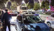 Batman Turgut Özal Caddesi üzerinde otomobil ve bisiklet çarpıştı