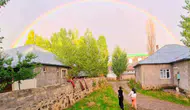 Patnos semalarında yağmur sonrası oluşan gökkuşağı görsel şölen sundu