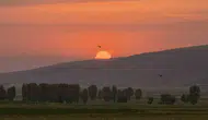 Güroymak gökyüzü akşam saatlerinde renk değiştirdi