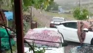 Çermik'te dolu korkusu araçları battaniyelerle korumaya itti