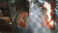 Elazığ’da kuryenin motosikleti marşa bastığı anda alev topuna döndü