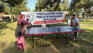 Ceylanpınar Cumhuriyet Parkı masa tenisi heyecanıyla şenlendi