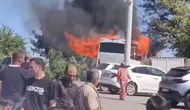 Viranşehirde ziyaretçi otobüsü küle döndü