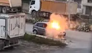Elazığ’da park halindeki otomobil küle döndü