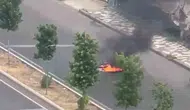 Diyarbakırda trafikte motosiklet korku dolu anlar yaşattı