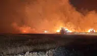 Mardin Mazıdağı'nda gece saatlerinde çıkan yangın tarlaları küle çevirdi