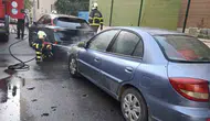 Batman merkezde park halindeki araç alevlere teslim oldu