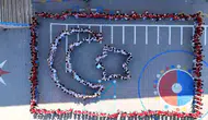 Cizreli öğrencilerden milli takıma havadan ay-yıldız selamı
