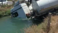 Şanlıurfa yolunda tanker ve kamyon kanala uçtu
