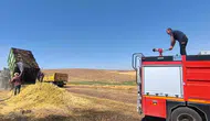 Siirt Kurtalan’da saman yüklü römork küle döndü