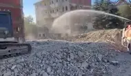 Elazığ’da kentsel dönüşümdeki binanın yıkılış anı korna sesiyle tetiklendi