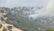 Çüngüş ilçesindeki yaylada çıkan örtü yangınına ekiplerden müdahale