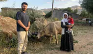 Hakkari’de geçim kaynağını kaybeden Ayni Özbek’e hayırseverlerden inek desteği