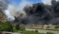 Hakkari Kırıkdağ yolunda jandarma karakoluna ait alanda yangın çıktı