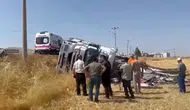 Elazığ Kovancılar yolunda freni boşalan kamyon devrildi