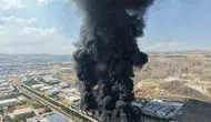 Elazığ'daki fabrika yangını dronla saniye saniye kaydedildi