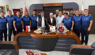 Çermik Belediye Başkanı zabıta ekiplerini makamında ağırladı
