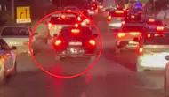 İtfaiyeye yol vermeyen çakarlı otomobil tepki topladı