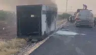 Siirt'te tırdan düşen jeneratör kurtarma çalışması sırasında alev aldı