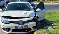 Elazığ Organize Sanayi Bölgesi kavşağında iki otomobil çarpıştı
