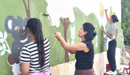 Tunceli'de anaokulu duvarları gönüllülerin fırçasıyla rengarenk oldu