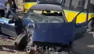 Siirt'te belediye otobüsü ve otomobil çarpıştı