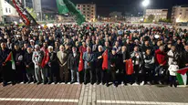 Muş halkı Gazze saldırılarını protesto etmek için meydanlara indi