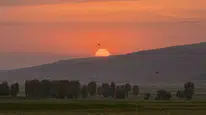 Güroymak gökyüzü akşam saatlerinde renk değiştirdi