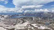 Nemrut Krateri'nde kış ve bahar aynı karede buluştu